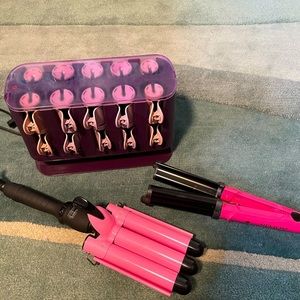 Hair curler and 2 crimpers